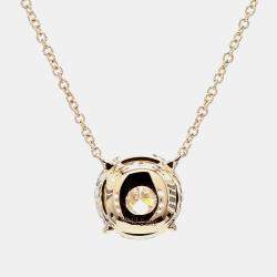 Pre Owned 5.36 cts Round Lab Grown Diamond 14k Yellow Gold Solitaire Pendant 16