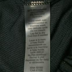 Pre Owned توب برقبة على شكل V إيه تي إم تريكو مضلع أسود مقاس صغير ( إكس سمول )