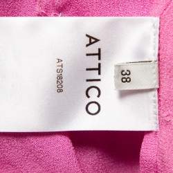 Attico Pink Satin Bead Embellished Wrap Blouse S