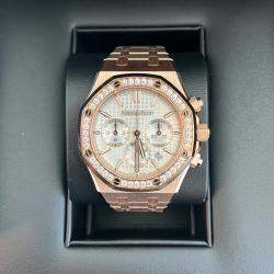 Audemars Piguet White Royal Oak Chronograph 26715OR.ZZ.1356OR.01 Men's Wristwatch 38 mm