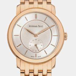 Pre Owned Audemars Piguet  Jules 77250OR.OO.1270OR.01 Manual Winding  Silver 18k Rose Gold Women's Wristwatch 33 mm
