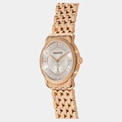 Pre Owned Audemars Piguet  Jules 77250OR.OO.1270OR.01 Manual Winding  Silver 18k Rose Gold Women's Wristwatch 33 mm