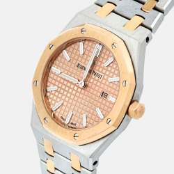 Pre Owned Audemars Piguet 18K Rose Gold Stainless Steel Royal Oak 67650SR.OO.1261SR.01 Women's Wristwatch 33 mm