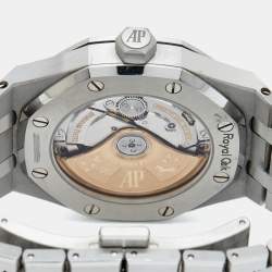 Audemars Piguet Grey Ruthenium “Grande Tapisserie” Stainless Steel Diamond Royal Oak 5451ST.ZZ.1256ST.02 Unisex Wristwatch 37 mm