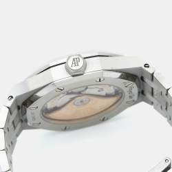 Audemars Piguet Grey Ruthenium “Grande Tapisserie” Stainless Steel Diamond Royal Oak 5451ST.ZZ.1256ST.02 Unisex Wristwatch 37 mm