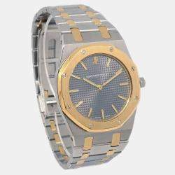 Audemars Piguet Black 18k Yellow Gold Stainless Steel Royal Oak Quartz Women's Wristwatch 33 mm