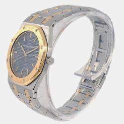 Audemars Piguet Black 18k Yellow Gold Stainless Steel Royal Oak Quartz Women's Wristwatch 33 mm