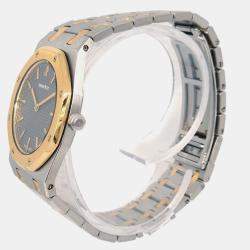 Audemars Piguet Black 18k Yellow Gold Stainless Steel Royal Oak Quartz Women's Wristwatch 33 mm