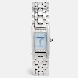 Audemars Piguet Blue Stainless Steel Diamond Promesse 67259ST.ZZ.1156ST03 Women's Wristwatch 20 mm