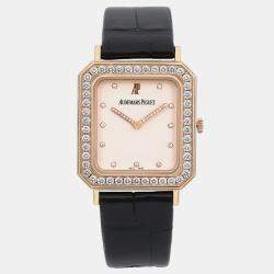 Audemars Piguet Cream Diamond Rose Gold 150680R.ZZ.D001CR.01 Manual Winding Women's Wristwatch 29 mm