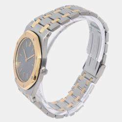 Audemars Piguet Black 18k Yellow Gold Stainless Steel Royal Oak Quartz Women's Wristwatch 33 mm