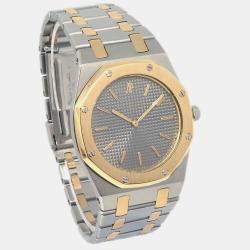 Audemars Piguet Black 18k Yellow Gold Stainless Steel Royal Oak Quartz Women's Wristwatch 33 mm