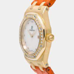 Audemars Piguet Royal Oak White Dial 18K Rose Gold Quartz Women's Wristwatch 33 mm