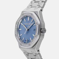 Pre Owned Pre-Owned Audemars Piguet Royal Oak "50th Anniversary" Edition 77451ST.ZZ.1361ST.01 Blue Automatic Stainless Steel Men's Wristwatch 34 mm