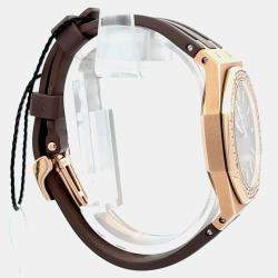 Pre Owned Audemars Piguet Royal Oak 67651OR.ZZ.D080CA.01 Quartz Brown 18K Rose Gold Women’s Wristwatch 33 mm