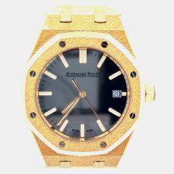Pre Owned Audemars Piguet Royal Oak Frosted Gold "Carolina Bucci" 15454BA.GG.1259BA.02 Automatic Mirror Dial 18K Yellow Gold Women’s Wristwatch 37 mm