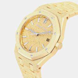 Pre Owned Audemars Piguet Royal Oak Frosted Gold 77450BA.GG.1361BA.01 Automatic Gold 18k yellow gold Women's Wristwatch 34 mm