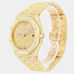 Pre Owned Audemars Piguet Royal Oak Frosted Gold 77450BA.GG.1361BA.01 Automatic Gold 18k yellow gold Women's Wristwatch 34 mm