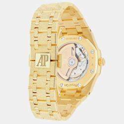Pre Owned Audemars Piguet Royal Oak Frosted Gold 77450BA.GG.1361BA.01 Automatic Gold 18k yellow gold Women's Wristwatch 34 mm