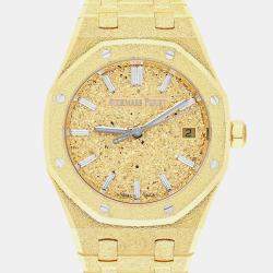 Pre Owned Audemars Piguet Royal Oak Frosted Gold 77450BA.GG.1361BA.01 Automatic Gold 18k yellow gold Women's Wristwatch 34 mm