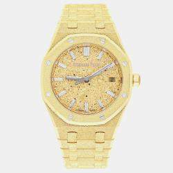 Pre Owned Audemars Piguet Royal Oak Frosted Gold 77450BA.GG.1361BA.01 Automatic Gold 18k yellow gold Women's Wristwatch 34 mm