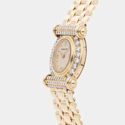 Pre Owned Pre-Owned Audemars Piguet 66960BA.ZZ.1071BA.01 White Quartz 18k Yellow Gold Diamond Women's Wristwatch 20 mm