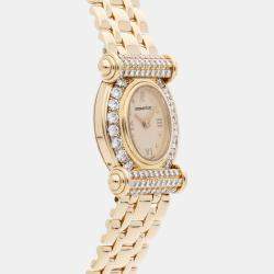 Pre Owned Pre-Owned Audemars Piguet 66960BA.ZZ.1071BA.01 White Quartz 18k Yellow Gold Diamond Women's Wristwatch 20 mm