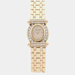 Pre Owned Pre-Owned Audemars Piguet 66960BA.ZZ.1071BA.01 White Quartz 18k Yellow Gold Diamond Women's Wristwatch 20 mm