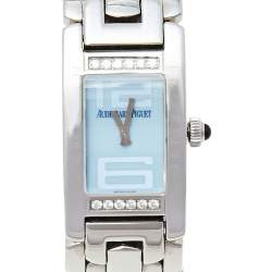Pre Owned Audemars Piguet Blue Stainless Steel Diamond Promesse 67259ST.ZZ.1156ST03 Women's Wristwatch 36 mm x 20 mm