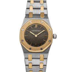 Audemars Piguet Grey 18K Yellow Gold And Stainless Steel Royal Oak 67075SA Women's Wristwatch 26 MM