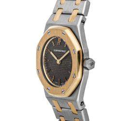 Audemars Piguet Grey 18K Yellow Gold And Stainless Steel Royal Oak 67075SA Women's Wristwatch 26 MM