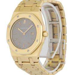 Audemars Piguet Grey 18K Yellow Gold Royal Oak Women's Wristwatch 30 MM