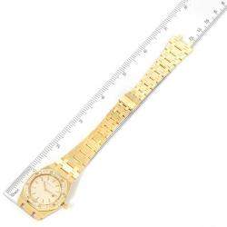 Pre Owned Audemars Piguet White Diamonds 18k Yellow Gold Royal Oak 56271BA Women's Wristwatch 30 MM