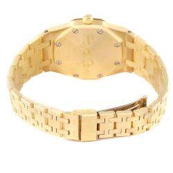 Pre Owned Audemars Piguet White Diamonds 18k Yellow Gold Royal Oak 56271BA Women's Wristwatch 30 MM