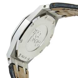 Pre Owned Audemars Piguet Black Stainless Steel Alligator Skin Leather Royal Oak 67651ST.ZZ.D002CR.01 Women's Wristwatch 33 mm