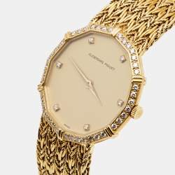 Audemars Piguet Champagne 18K Yellow Gold Diamond Vintage Women's Wristwatch 30 mm