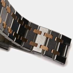 Pre Owned Audermars Piguet Pink 18k Rose Gold Stainless Steel Royal Oak 67650SR.OO.1261SR.01 Women's Wristwatch 33 mm