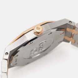 Pre Owned Audermars Piguet Pink 18k Rose Gold Stainless Steel Royal Oak 67650SR.OO.1261SR.01 Women's Wristwatch 33 mm