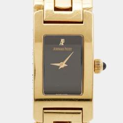 Pre Owned Audemars Piguet Black 18k Yellow Gold Promesse 67260BA Women's Wristwatch 20 mm