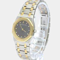 Pre Owned Audemars Piguet Grey 18K Yellow Gold And Stainless Steel Royal Oak Women's Wristwatch 26 mm