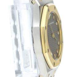 Pre Owned Audemars Piguet Grey 18K Yellow Gold And Stainless Steel Royal Oak Women's Wristwatch 26 mm