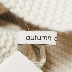 Autumn Cashmere White Purl Knit Fox Fur Pom Pom Beanie