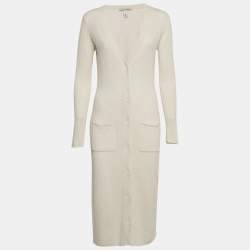 Autumn Cashmere Cream Cashmere Knit Cardigan Dress S