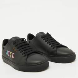 Axel Arigato Black Leather Logo Low Top Sneakers Size 39