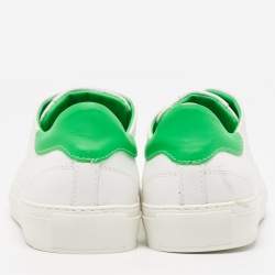 Pre Owned Axel Arigato White/Green Leather Clean Sneakers Size 40