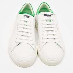 Pre Owned Axel Arigato White/Green Leather Clean Sneakers Size 40
