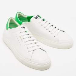 Pre Owned Axel Arigato White/Green Leather Clean Sneakers Size 40