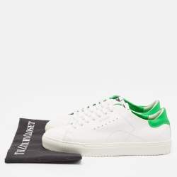 Pre Owned Axel Arigato White/Green Leather Clean Sneakers Size 40