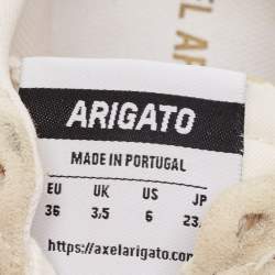 Axel Arigato Grey/White Canvas and Leather Lace Up Sneakers Size 36
