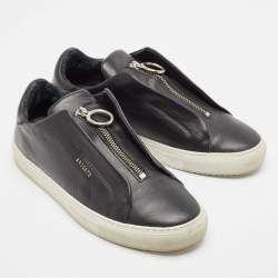 Axel Arigato Black Leather Clean 90 Zip Up Sneakers Size 40